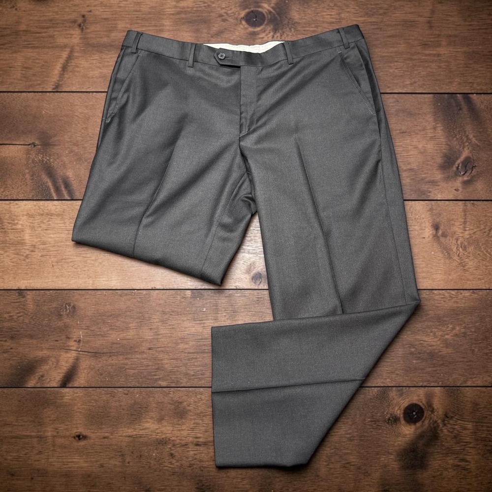 Santorelli Roma Loro Piana Charcoal Wool Dress Pants Mens 40x27 Made Italy